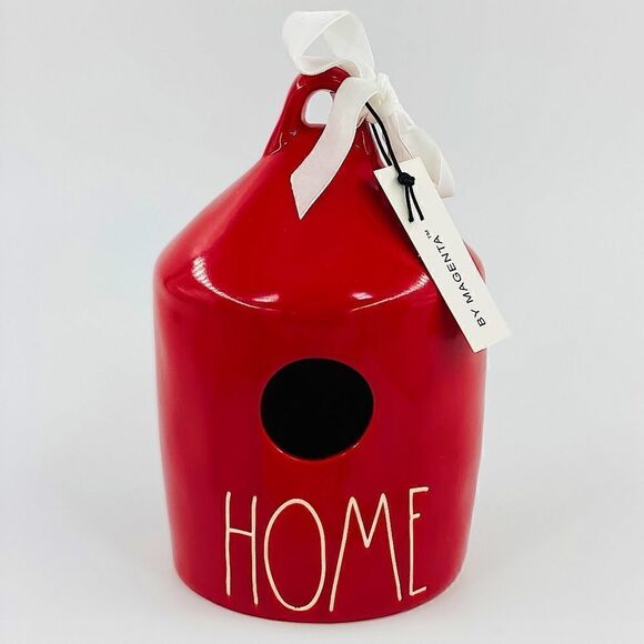 Rae Dunn Red Home Bird Feeder New - Picture 1 of 11